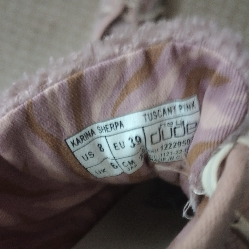 Hey Dude Karina Sherpa Pink Sneakers - Picture 8 of 9